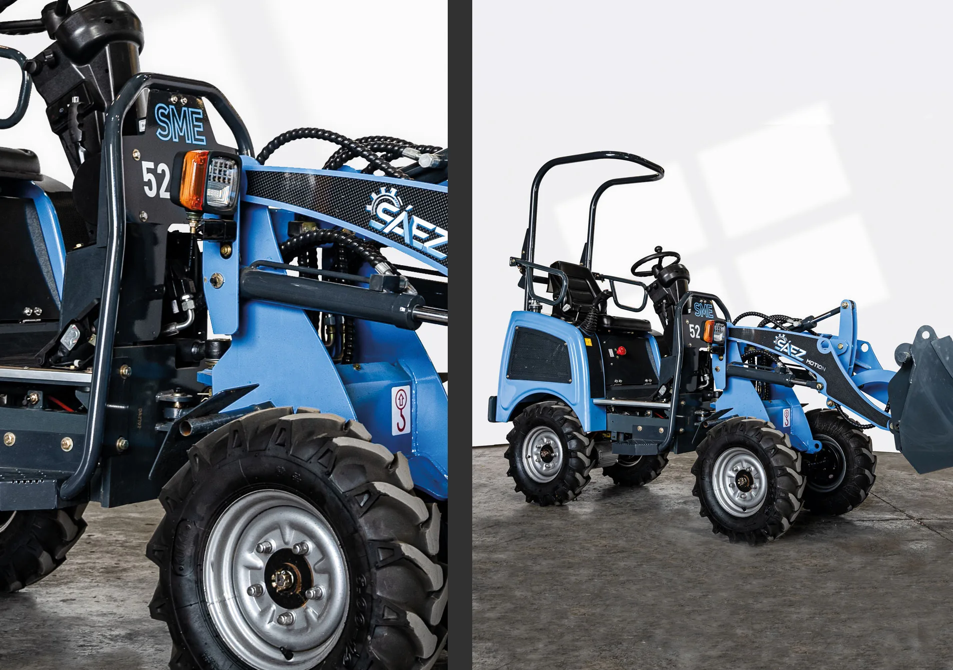 Sáez Motion – Minicargadora Articulada Eléctrica SME 512MA Sáez Motion - Minicargadora Articulada Eléctrica SME 512MA